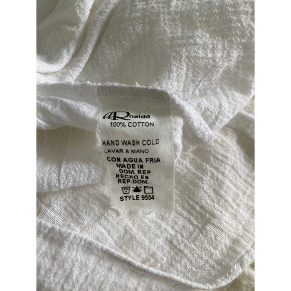 Arnaldo White Cotton Gauze  V-Neck Tunic Cover‎ Up 0 - Picture 8 of 10